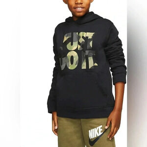 Nike Boys XL Black Camo "Just Do It" Pullover Hoodie Casual